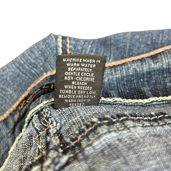 Roz & Ali Jeans Women Size 8 Blue Embroidered Pockets Y2K Mid Rise Ankle Denim - Picture 8 of 11